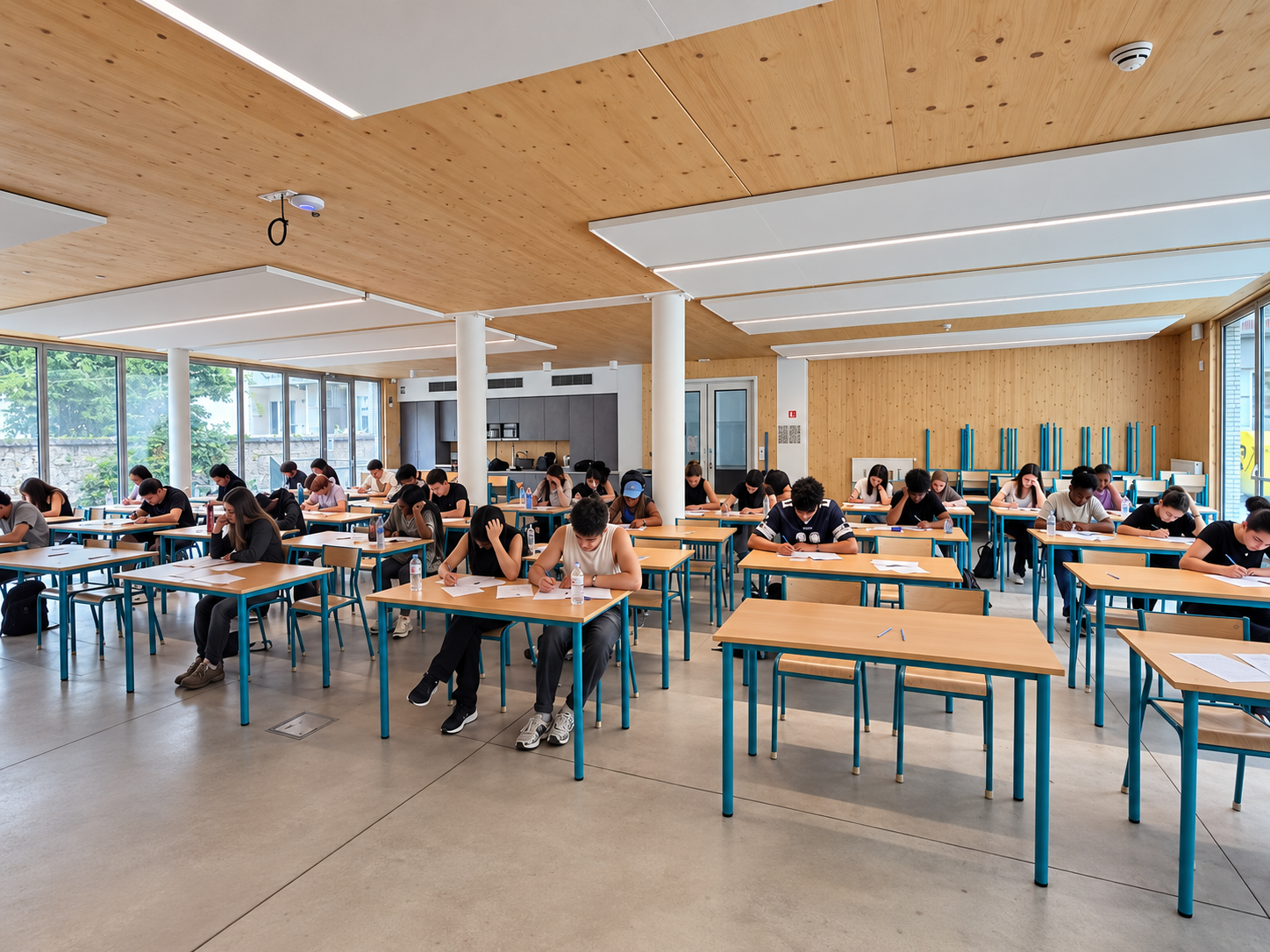 Étudiants lors d’une simulation du concours d’entrée en médecine à Bruxelles